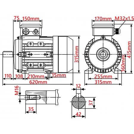 SILNIK ELEKTRYCZNY ŁAPOWY 11kW 400/690V 1450obr WAŁEK 42mm 3-FAZOWY